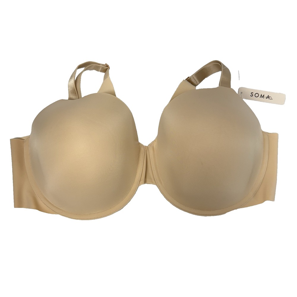NEW Soma Vanishing 360 Perfect‎ Coverage Bra 42D Pale Sand Beige Underwire $60